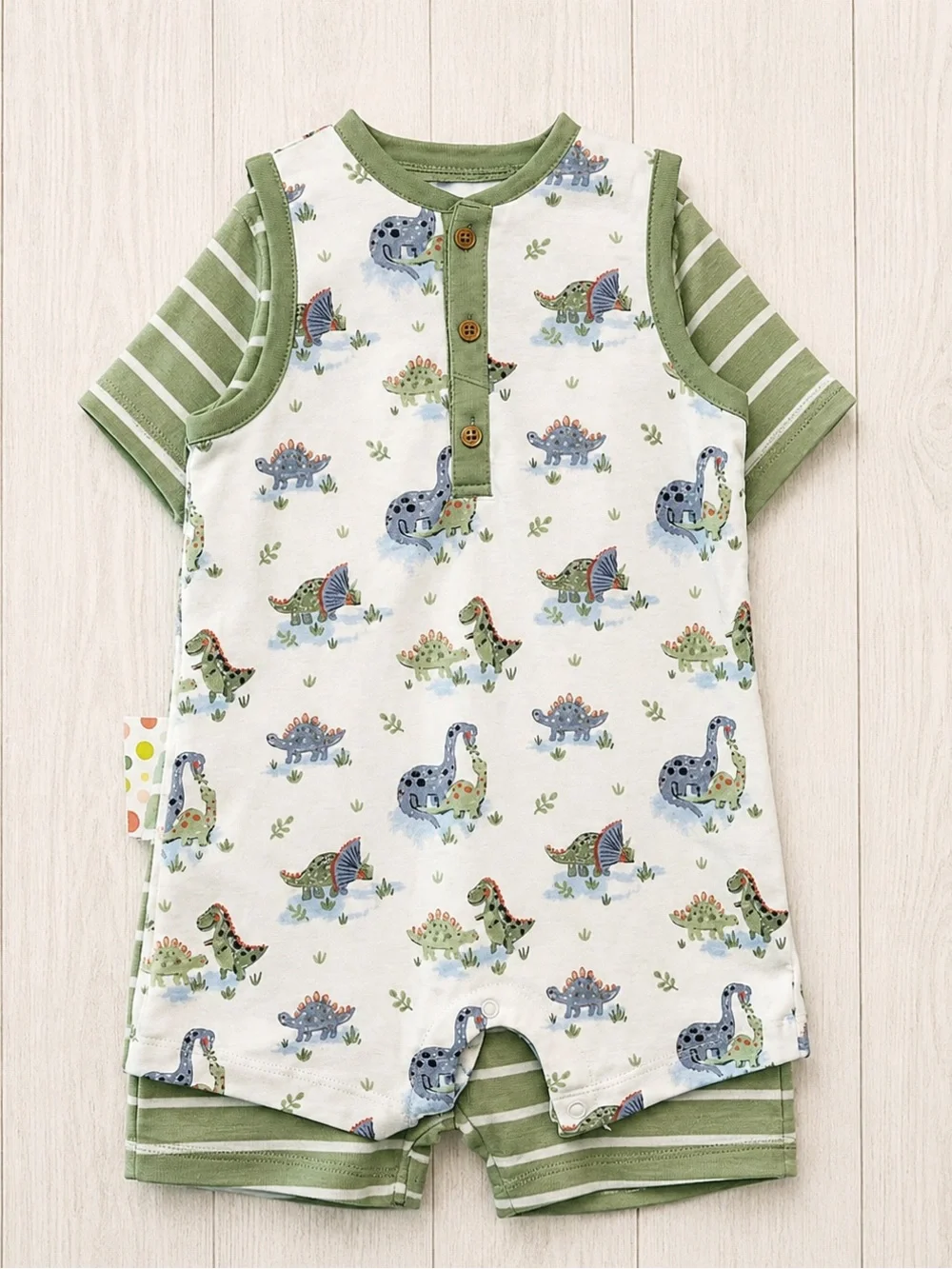 NWT Little Me Baby Boy 2-Pack Dinosaur Romper Set - Size 9M